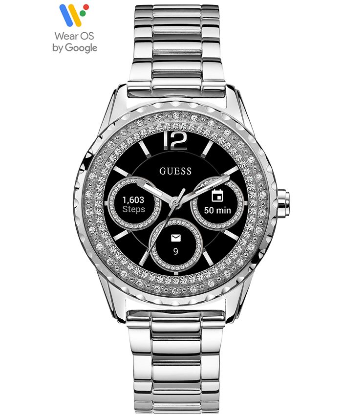 GUESS Connect Women's Stainless Steel Bracelet Touchscreen Smart Watch 40mm  & Reviews - Macy's