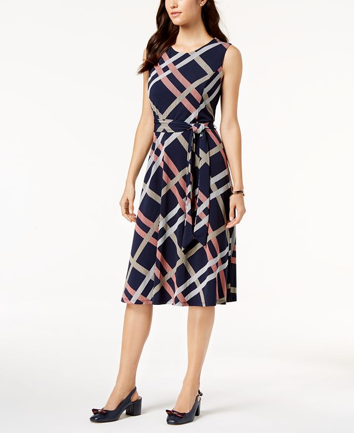 Charter Club Printed Fit & Flare Dress, Created for Macy's - Macy's