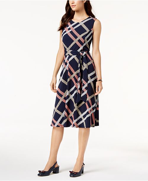 Charter Club Printed Fit & Flare Dress, Created for Macy's - Dresses ...