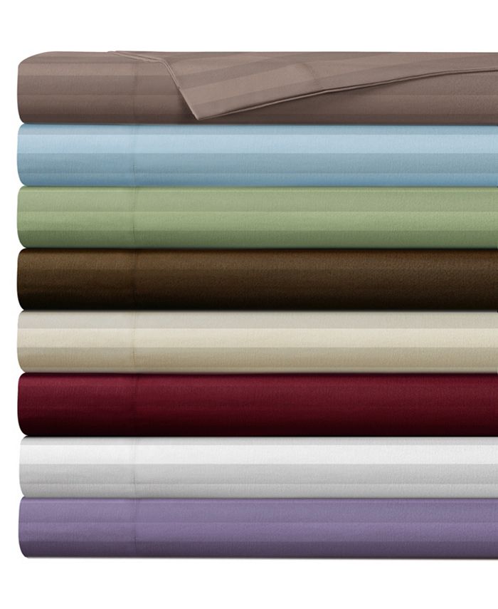 Cathay Home Inc. Dobby Stripe 4Pc Full Sheet Set Macy's