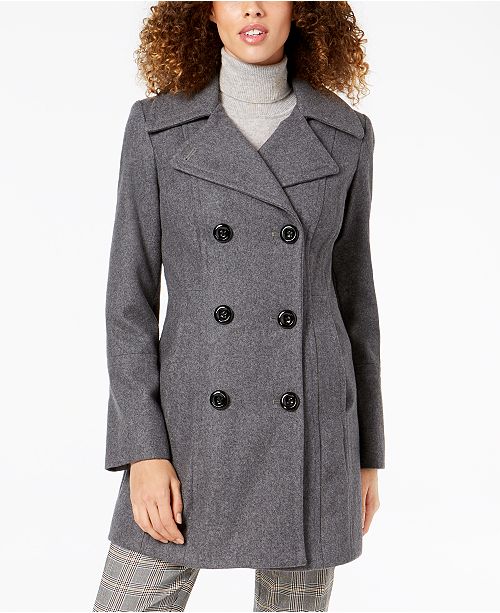 Anne Klein Double Breasted Peacoat Reviews Coats Women