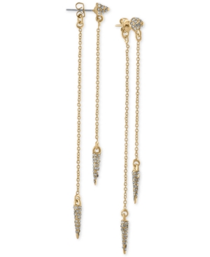 image of Rachel Rachel Roy Gold-Tone Pave Spike Front-and-Back Earrings