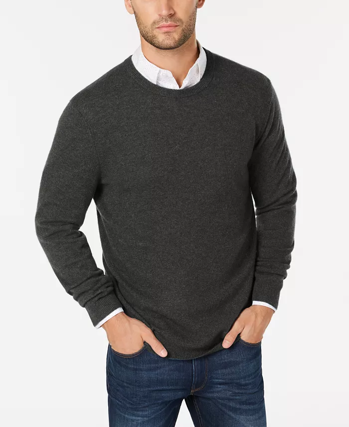 Men's Crewneck 100% Cashmere Sweater
