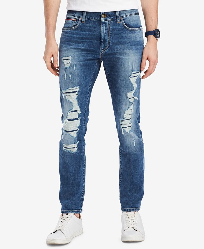 Tommy Hilfiger Tommy Hilfiger Men's Straight-Fit Lucas Destroyed Jeans ...