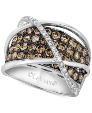 image of Le Vian Chocolatier Diamond Crossover Statement Ring (2-3/4 ct. t.w.) in 14k White Gold