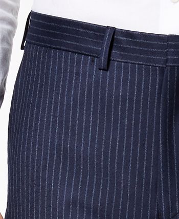 DKNY - Men's Modern-Fit Navy Pinstripe Suit Pants