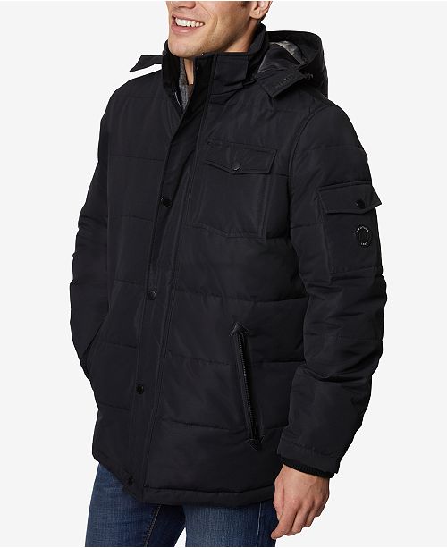 Nautica Men S Quilted Hooded Parka Reviews Coats Jackets