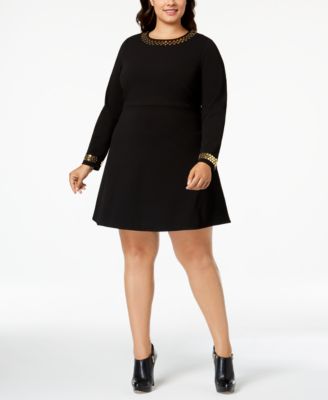 Michael Kors - Plus Size Embellished Fit & Flare Dress