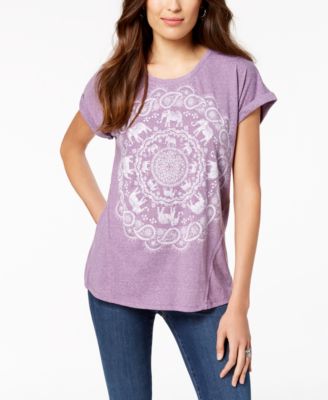 Style & Co Printed Scoop-Neck T-Shirt, Created For Macy's - Macy's