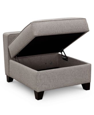 Furniture - Clarke II Fabric Storage Armless Chair, Created for Macy's
