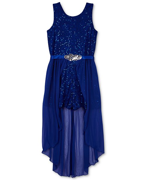 Bcx Big Girls Plus Sequin Lace Maxi Overlay Romper Reviews All