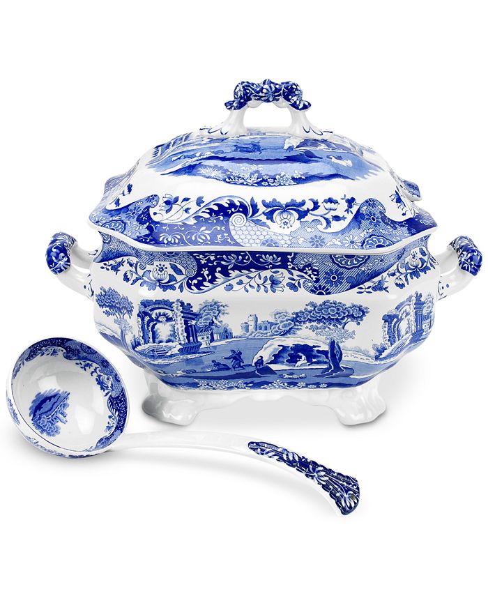 Spode Blue Italian Soup Tureen & Ladle Macy's