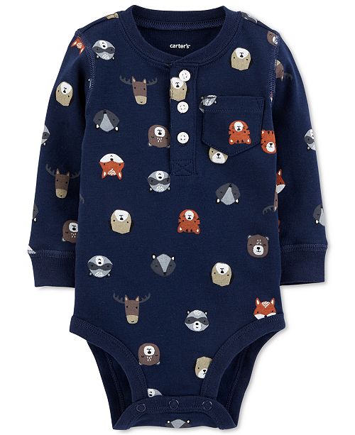 Carter S Baby Boys Forest Animal Print Cotton Bodysuit Reviews All Baby Kids Macy S