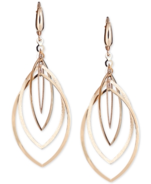 image of Multi-Layer Marquise Drop Earrings in 14k Gold