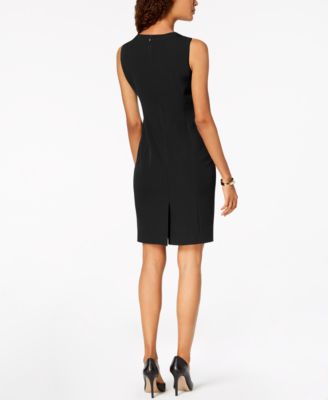 Women's Sleeveless Seamed Waist Sheath Dress