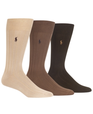 Polo Ralph Lauren Men's 3-Pk Super-Soft Ribbed Dress Socks