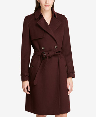 DKNY Belted Double-Breasted Trench Coat, Created for Macy's & Reviews ...