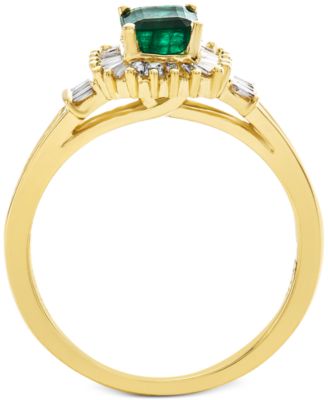 Emerald (3/4 ct. t.w.) & Diamond (1/3 ct. t.w.) Ring in 14k Gold