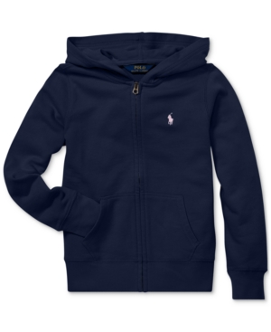 Polo Ralph Lauren Kids' Toddler Girls French Terry Hoodie In French Navy