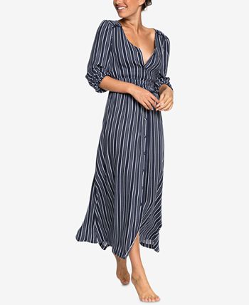 Roxy Women's Subway Atmosphere Maxi Dress - Long Sleeve Printed Viscose Casual Dress With Elastic Waist - View #4