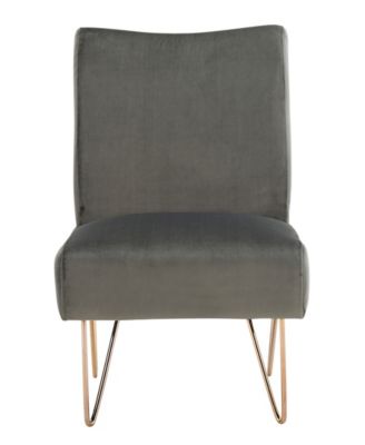 Dwell Home Inc. - Velvet Hairpin Slipper Chair, Dark Mushroom
