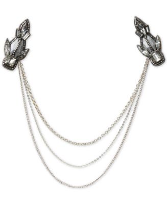 Deepa Gunmetal-Tone Crystal Chain Draped Hair Clip - Macy's