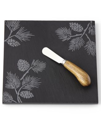 Lenox - Alpine Pinecone Slate Cheeseboard with Knife