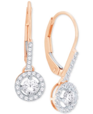 image of Diamond Round Drop Earrings in 14k White Gold, Yellow Gold or Rose Gold (1/2 ct. t.w.)