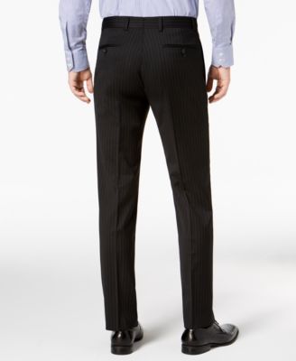 Tommy Hilfiger Men's Modern-Fit THFlex Stretch Black Pinstripe Suit Pants