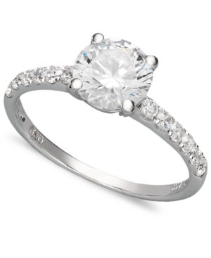 image of Arabella 14k White Gold Ring, Swarovski Zirconia Wedding Ring (2-3/4 ct. t.w.)