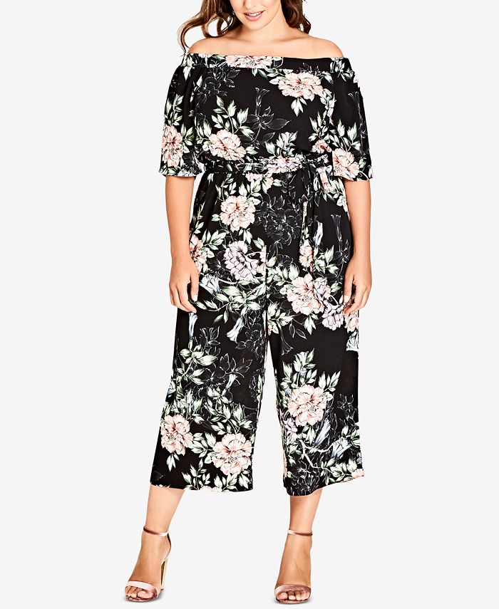 City chic off shoulder sales jumpsuit