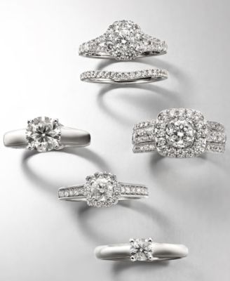 Macy's Diamond Halo Engagement Ring (2 ct. t.w.) in 14k White Gold