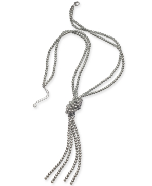 image of Charter Club Imitation Pearl Knotted Lariat Necklace, 28