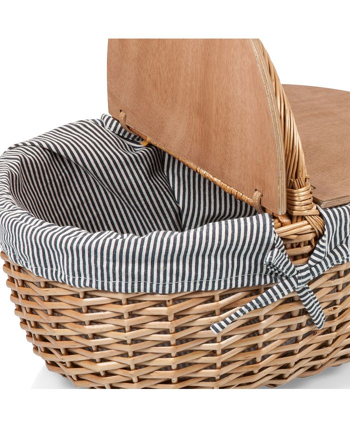 Picnic Time Country Navy & White Striped Picnic Basket Macy's