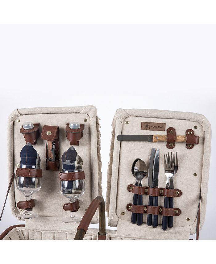 Picnic Time Pioneer PlaidAccented Tan Picnic Basket Macy's
