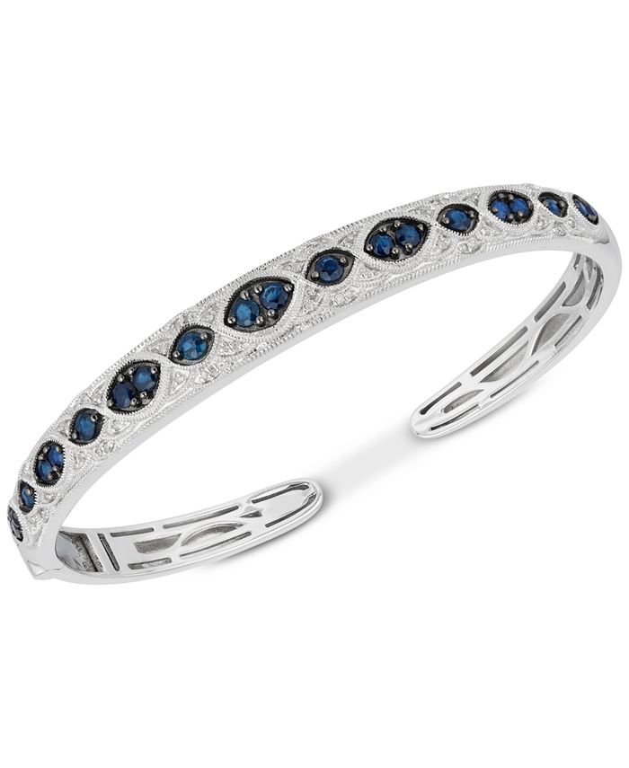 Macy's Sapphire (13/4 ct. t.w.) & Diamond (1/6 ct. t.w.) Bangle