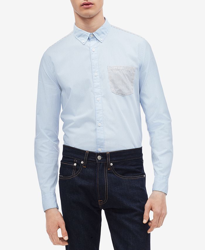 Calvin Klein Men's Contrast Pocket Shirt & Reviews - Casual Button-Down ...