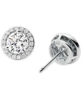 Women's Sterling Silver Pav&eacute; Studs
