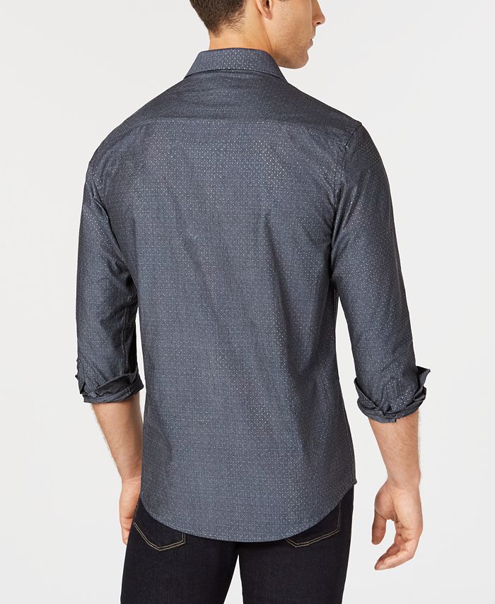 Tallia Men's Slim-Fit Slate Micro Print Dress Shirt - Macy's