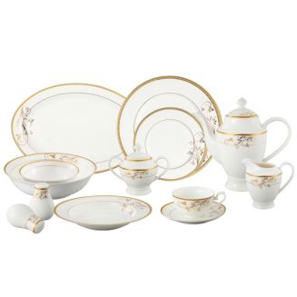 Lorren Home Trends Rosalia 57-PC Dinnerware Set, Service for 8 - Macy's