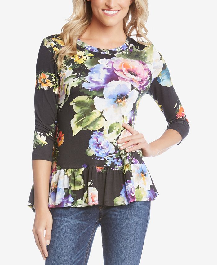 Karen Kane Ruffle Hem Top Macy s