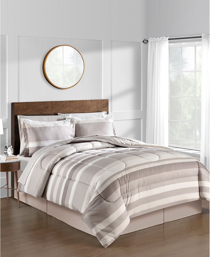 Fairfield Square Collection Austin Stripe/Solid Reversible 8 Pc