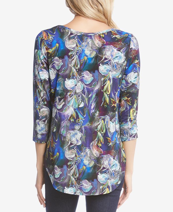 Karen Kane Printed Shirttail Top & Reviews - Tops - Women - Macy's