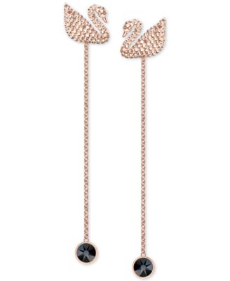 Swarovski - Rose Gold-Tone Crystal Swan Ear Jacket Earrings