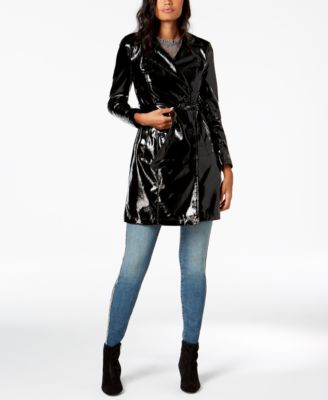 macy's black trench coat