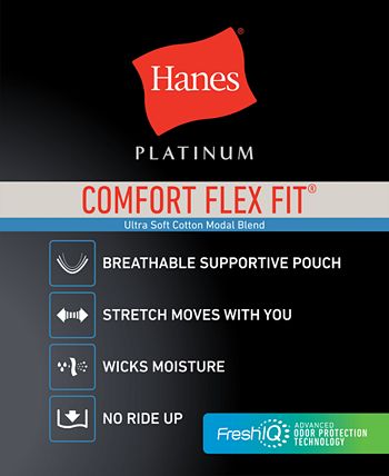 Hanes L58526 Men's 4 Pack Platinum Comfort Flex Fit Boxer Briefs Size Large