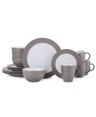 Mikasa Bradley Taupe 16-Piece Dinnerware Set - Macy's