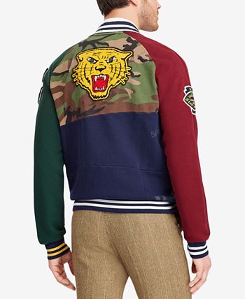 Polo patchwork cheap baseball jacket