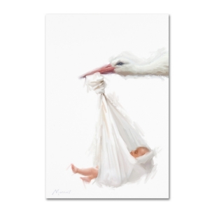 Trademark Global The Macneil Studio 'stork And Baby' Canvas Art In Multi