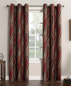 No. 918 Intersect Geometric Print Curtain Panel In Paprika